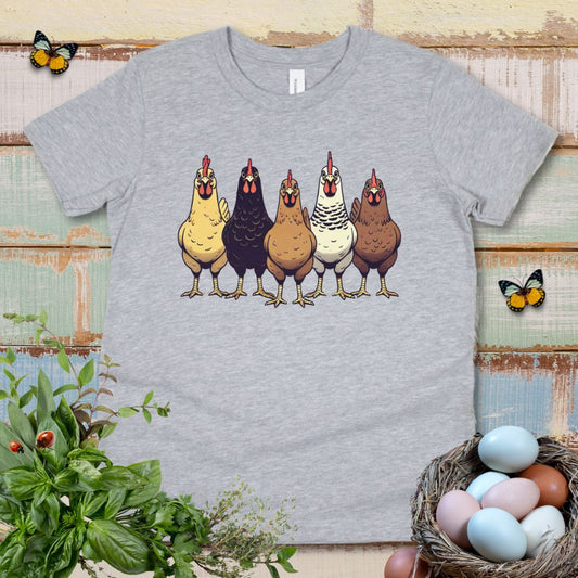 Kids Multicolor Chicken Lineup Tee