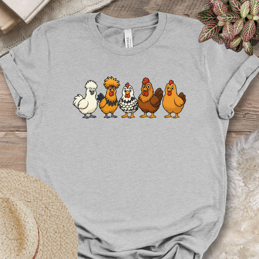 Cartoon Chicken Breeds Tee