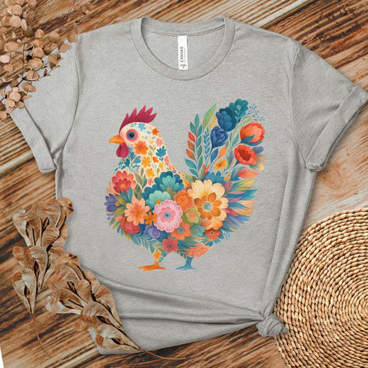 Blooming Chicken Flower Art Tee