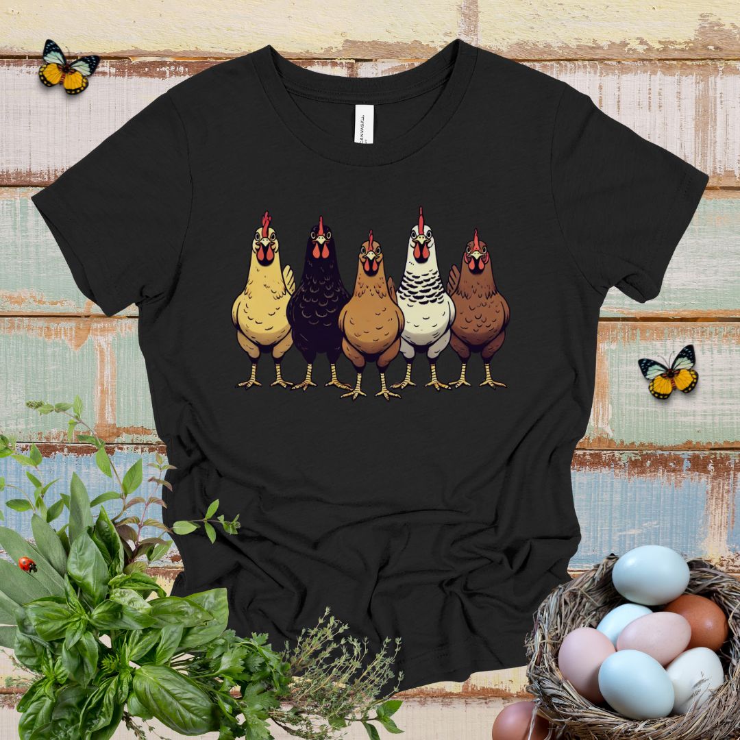 Kids Multicolor Chicken Lineup Tee