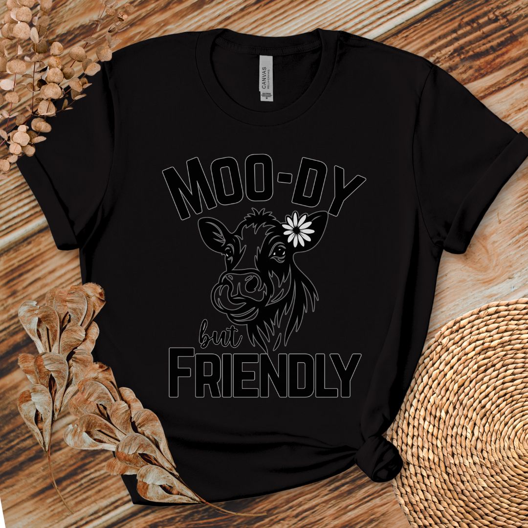 Moo-dy But Friendly Cow Shirt