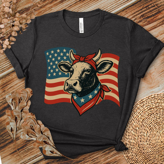 Patriotic Cow Flag Shirt