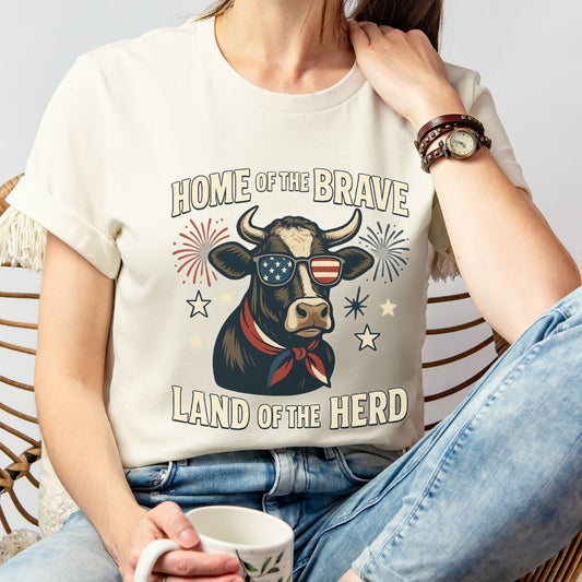Home of the Brave Cow Shirt