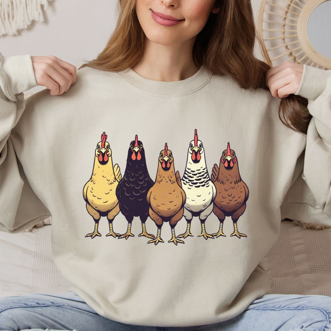 Funny Chicken Lineup Sweatshirt