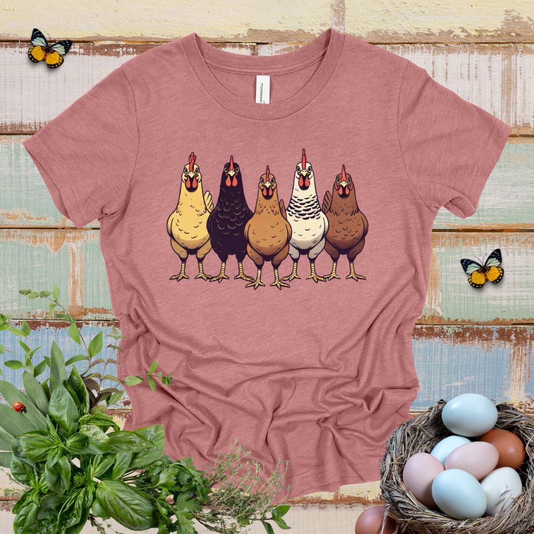 Kids Multicolor Chicken Lineup Tee
