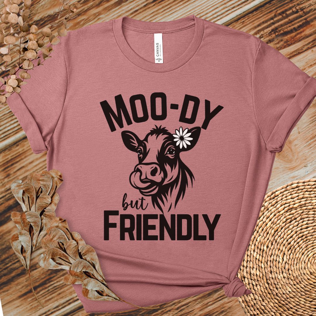 Moo-dy But Friendly Cow Shirt