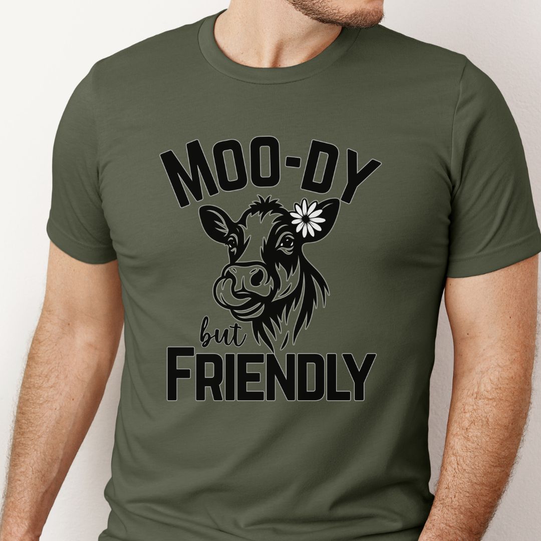 Moo-dy But Friendly Cow Shirt
