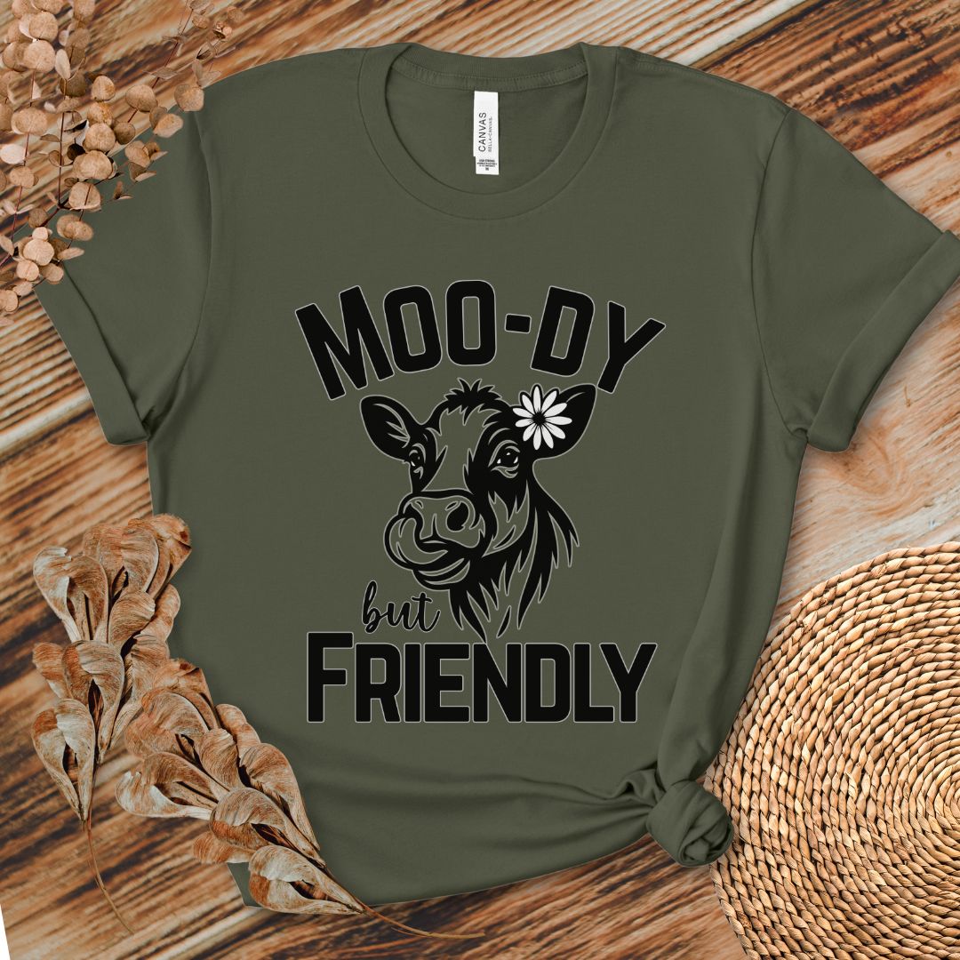 Moo-dy But Friendly Cow Shirt