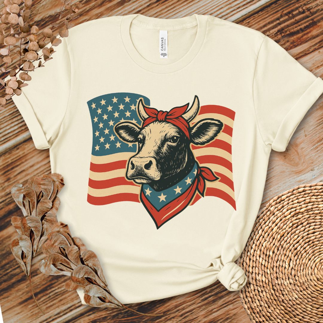 Patriotic Cow Flag Shirt