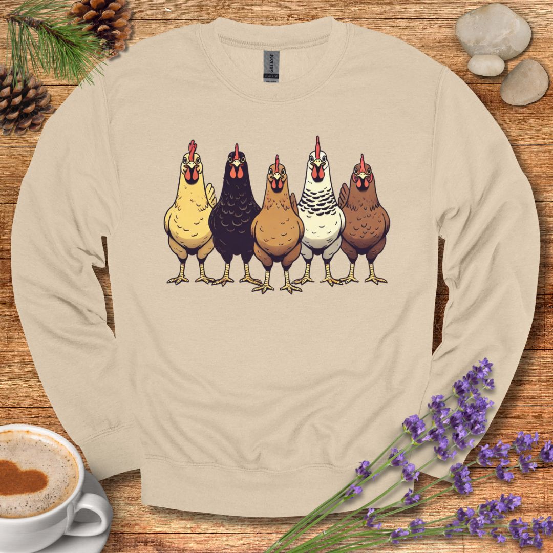 Chicken Lover Sweatshirt – Cute Hen Pullover Gift for Chicken Moms, Farmers & Backyard Keepers