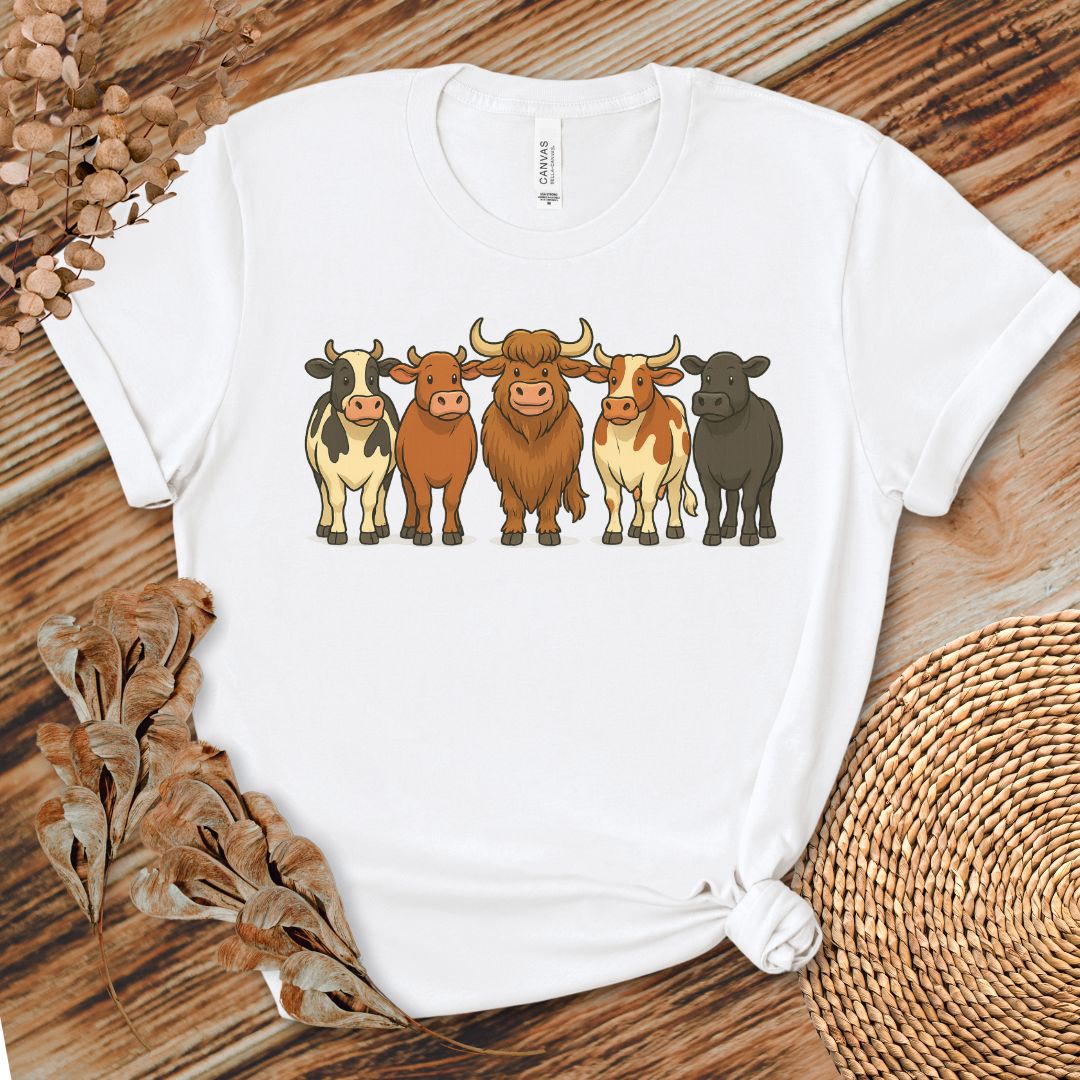 Cow Crew Cartoon Farm Shirt