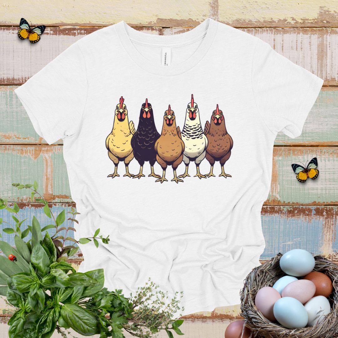 Kids Multicolor Chicken Lineup Tee