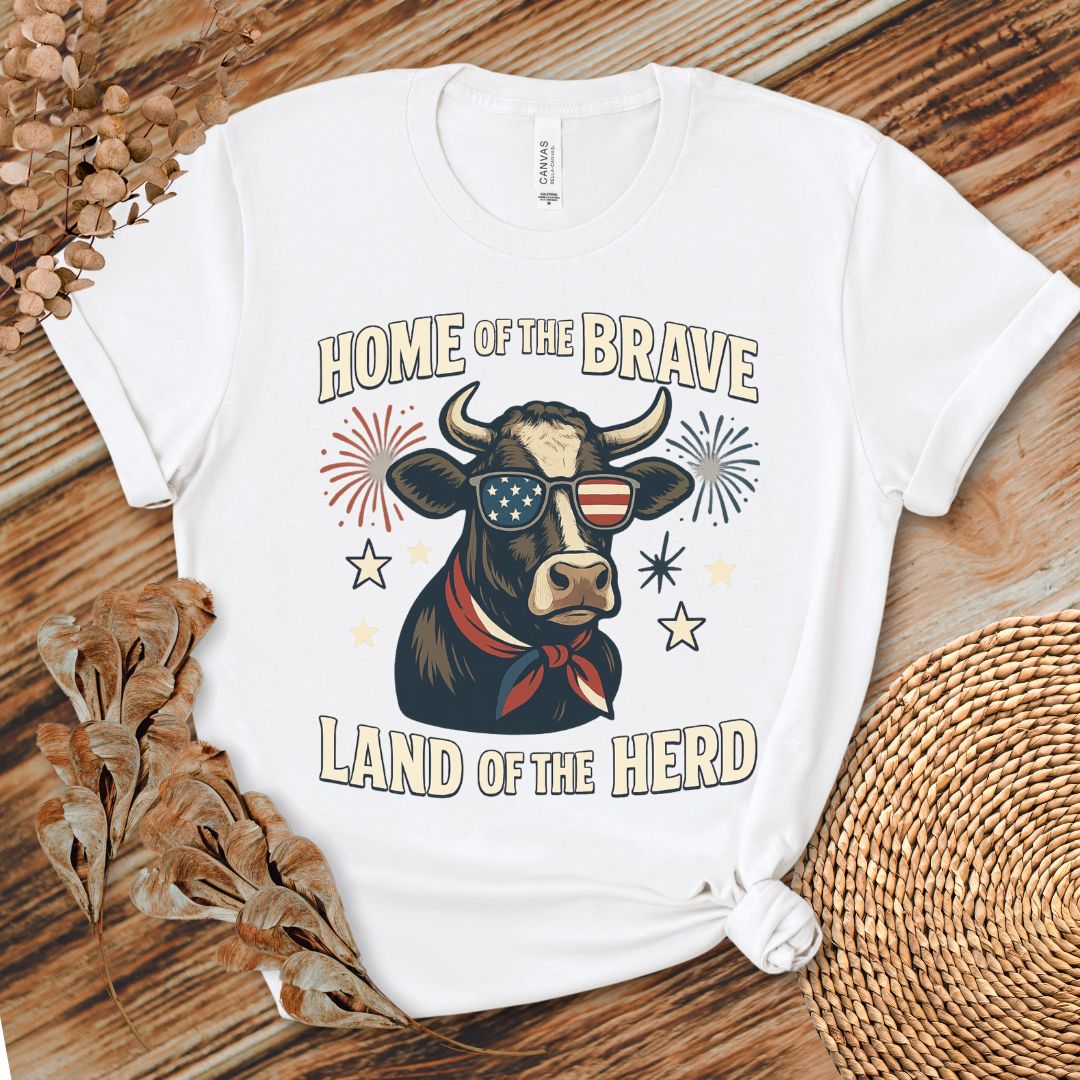 Home of the Brave Cow Shirt