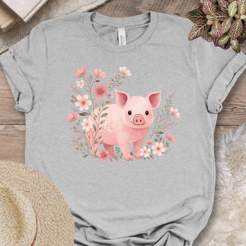 Cute Pig Floral Farm Shirt