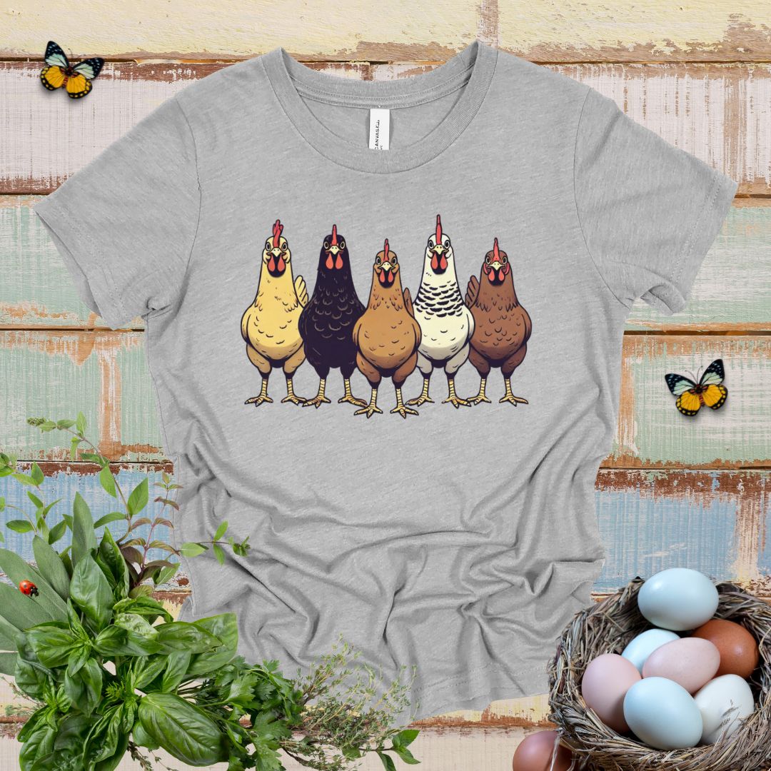 Kids Multicolor Chicken Lineup Tee