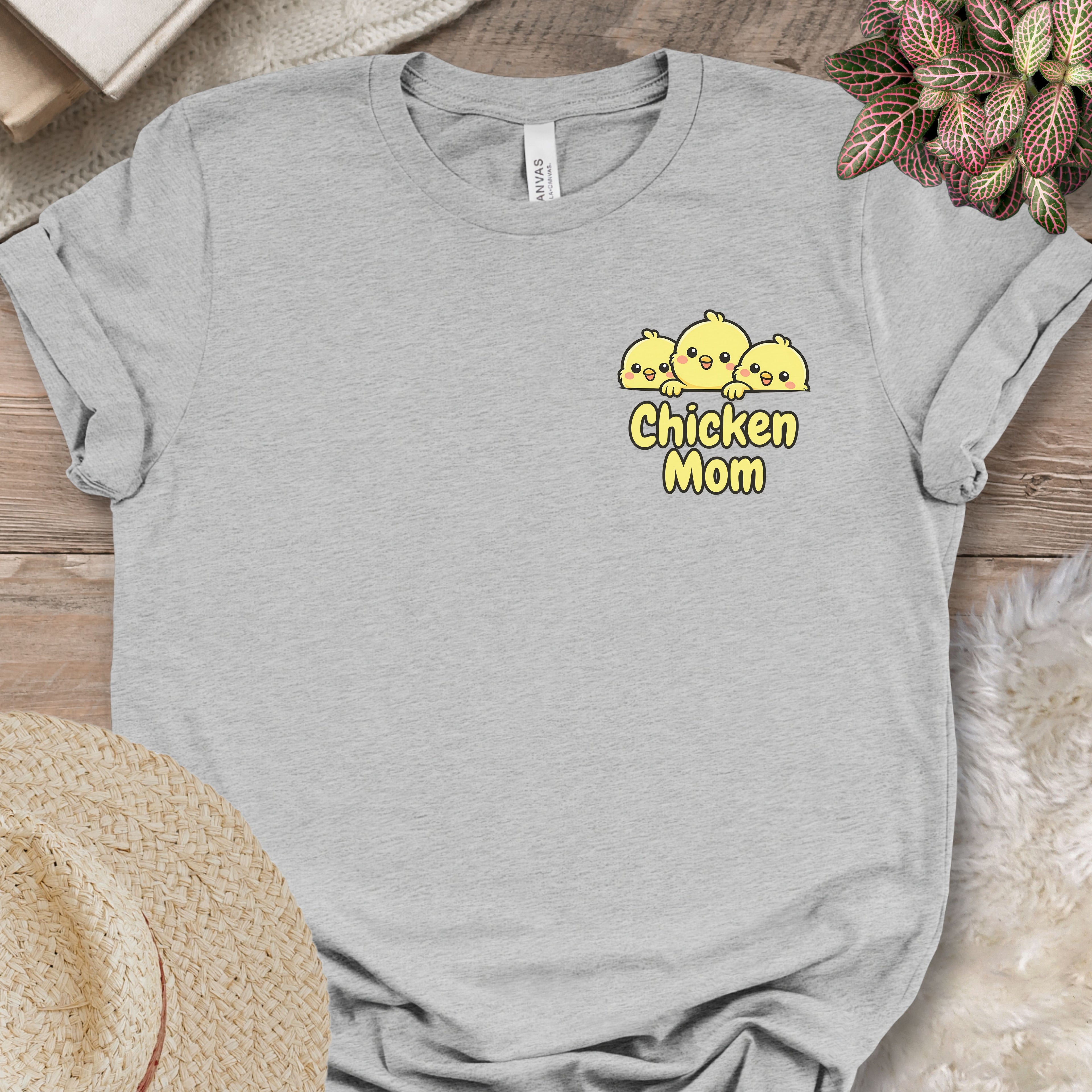 Cute Chicken Mom Chest Tee