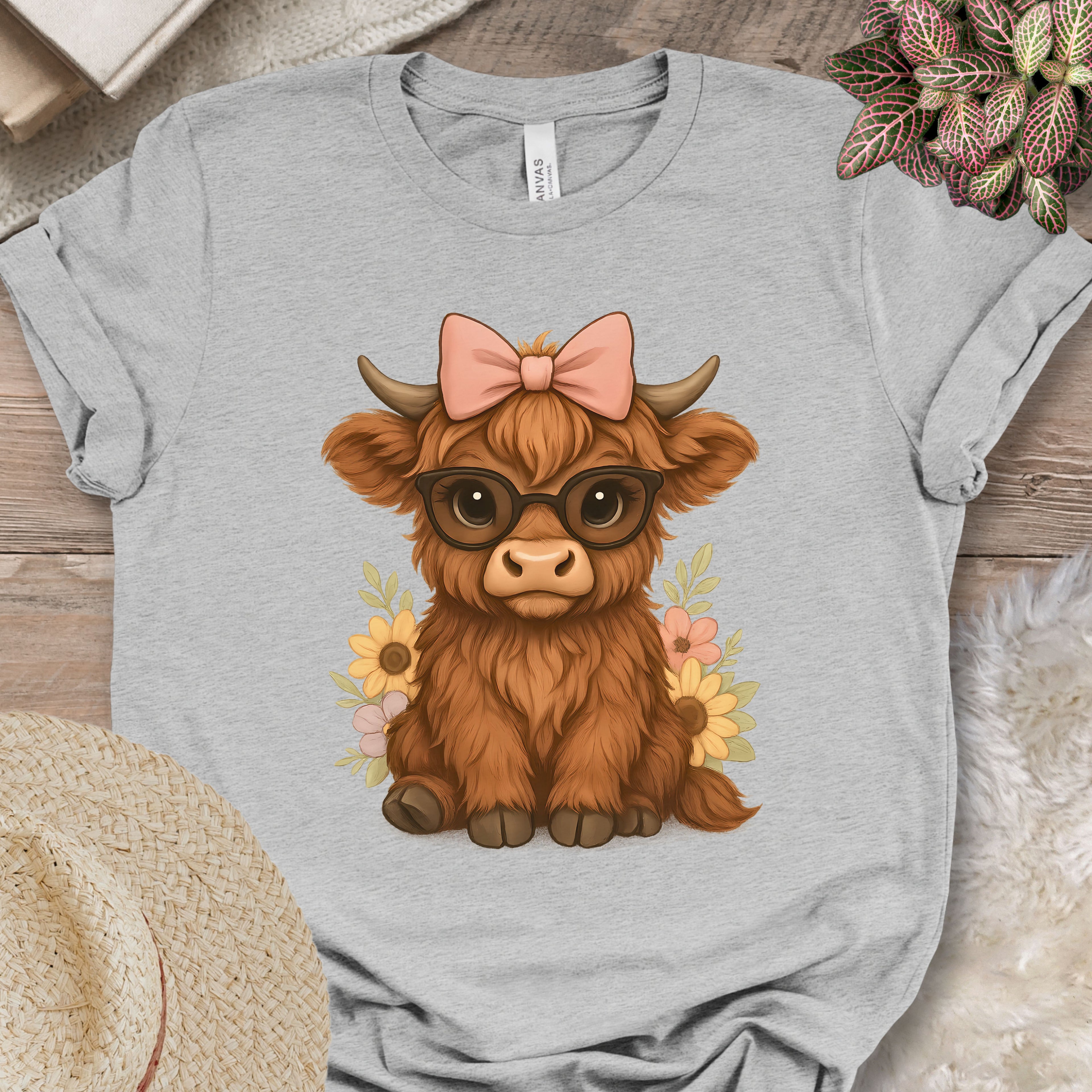 Highland Cow in Sunglasses Tee
