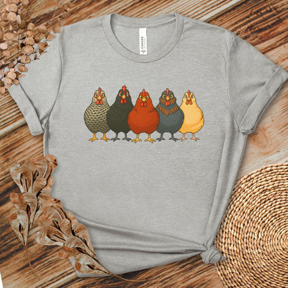 Colorful Chickens Art Tee