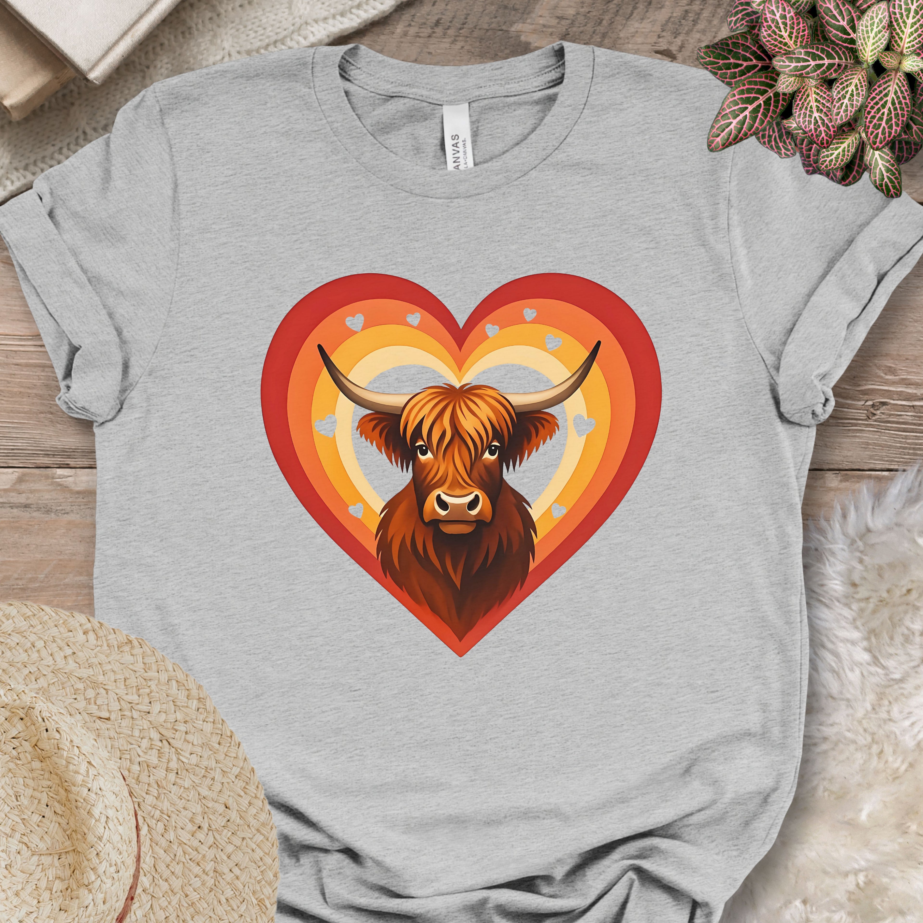 Highland Cow Heart Farm Shirt