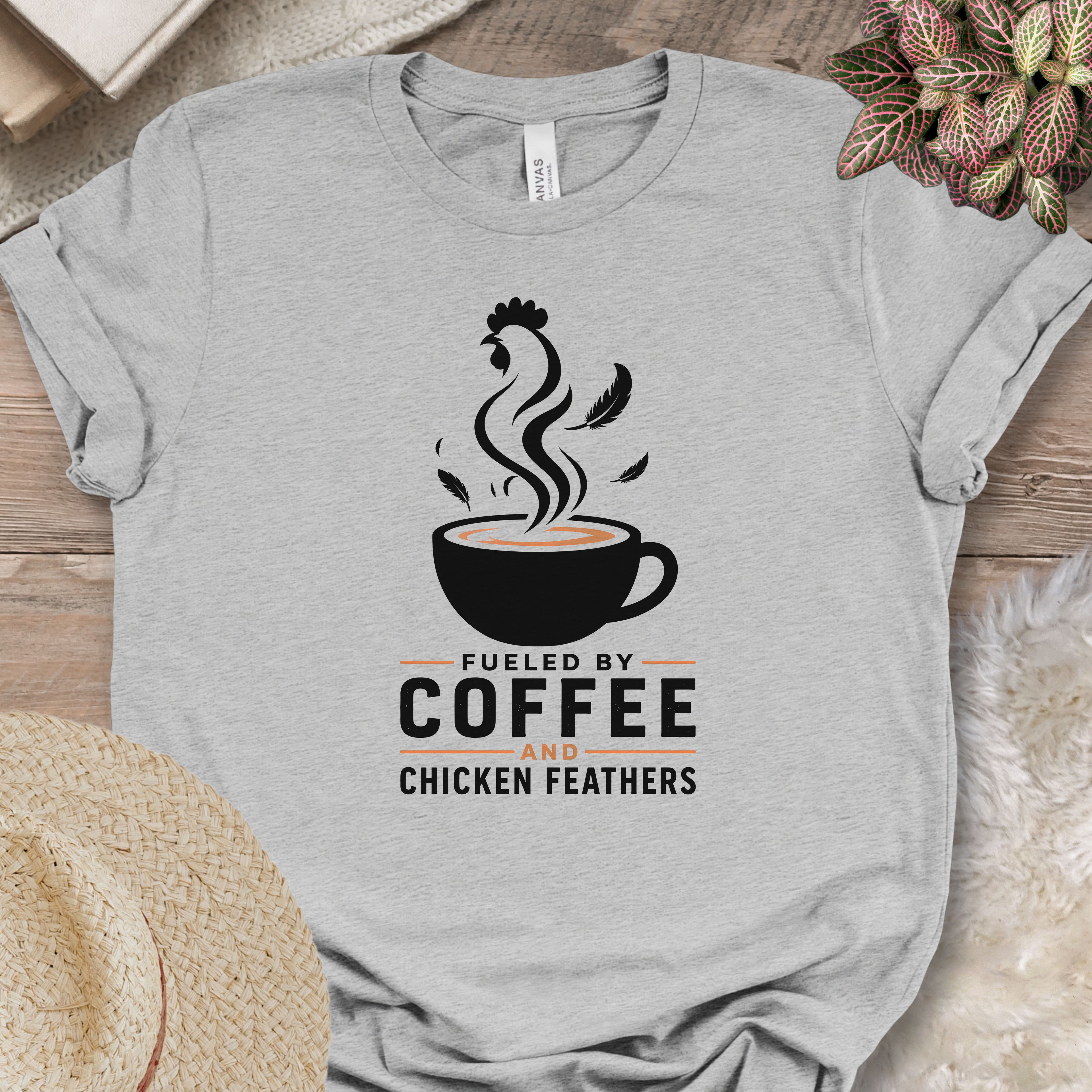 Fueled By Coffee Chicken Feathers Shirt