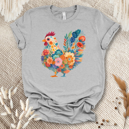 Blooming Chicken Flower Art Tee