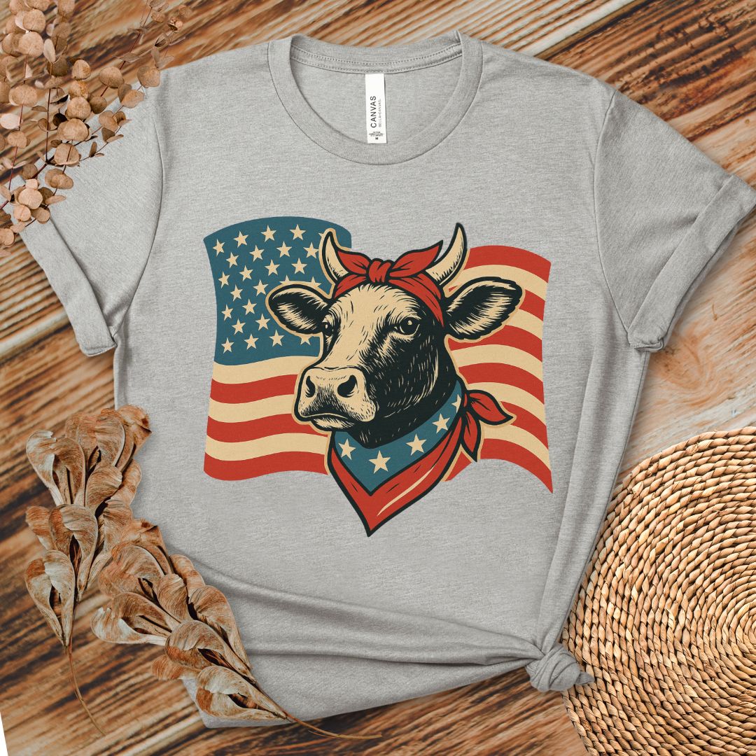 Patriotic Cow Flag Shirt