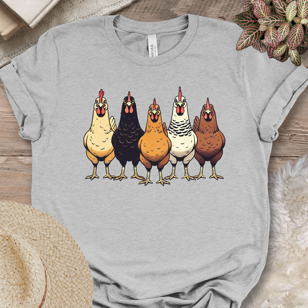 Multicolor Chicken Lineup Tee