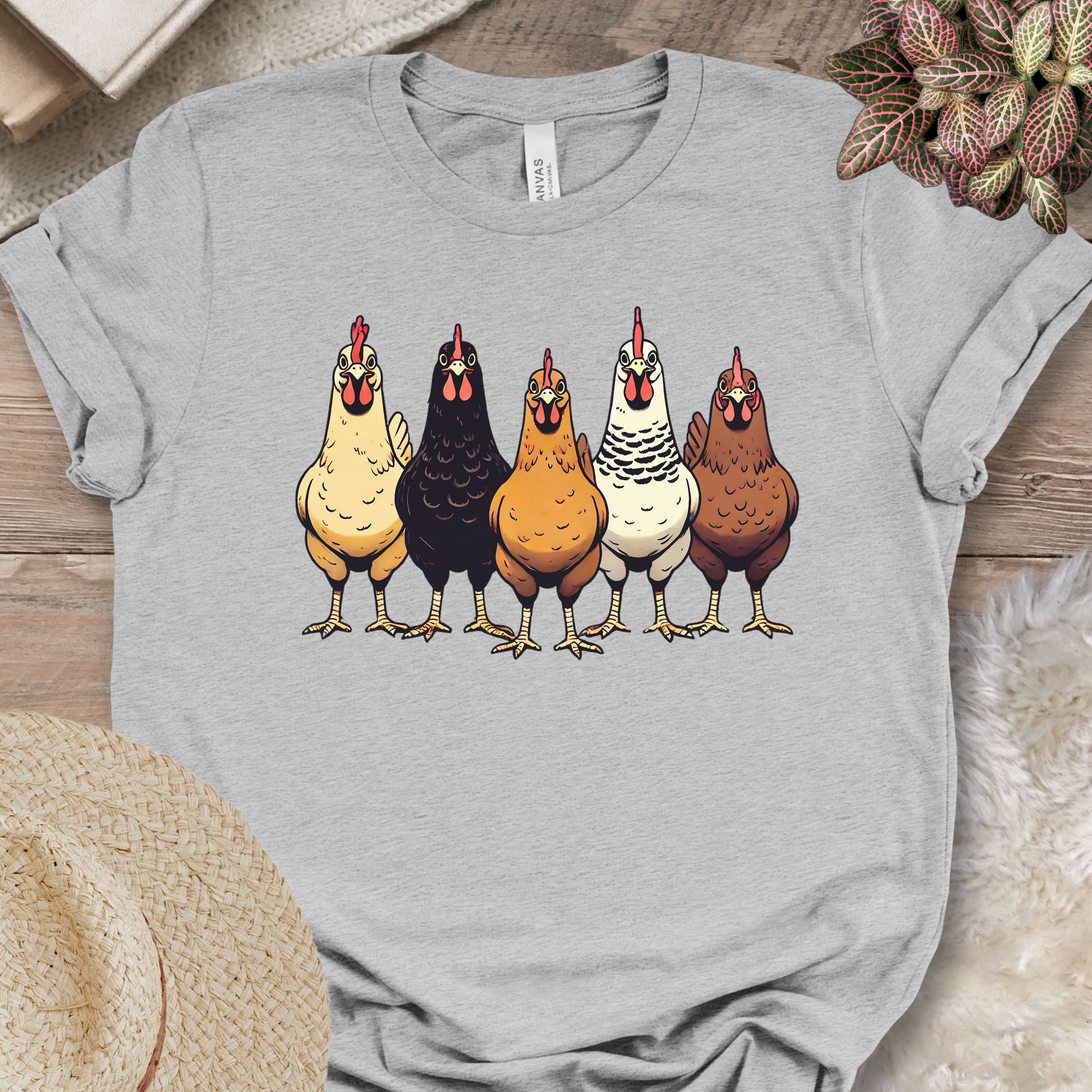 Multicolor Chicken Lineup Tee