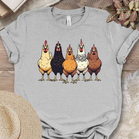 Multicolor Chicken Lineup Tee