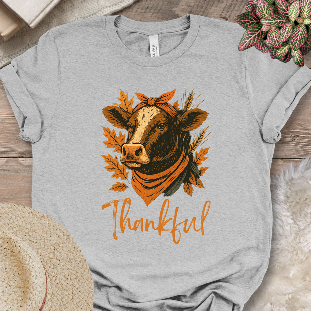 Thankful & Blessed Cow Tee