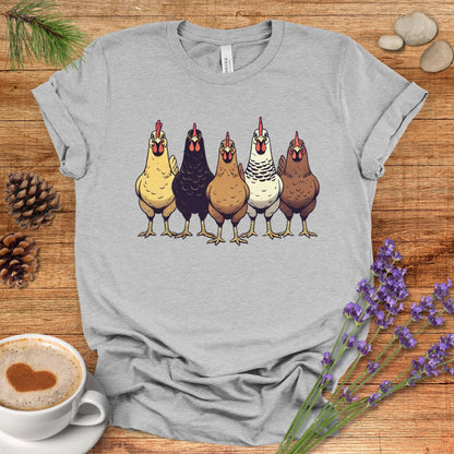 Multicolor Chicken Lineup Tee