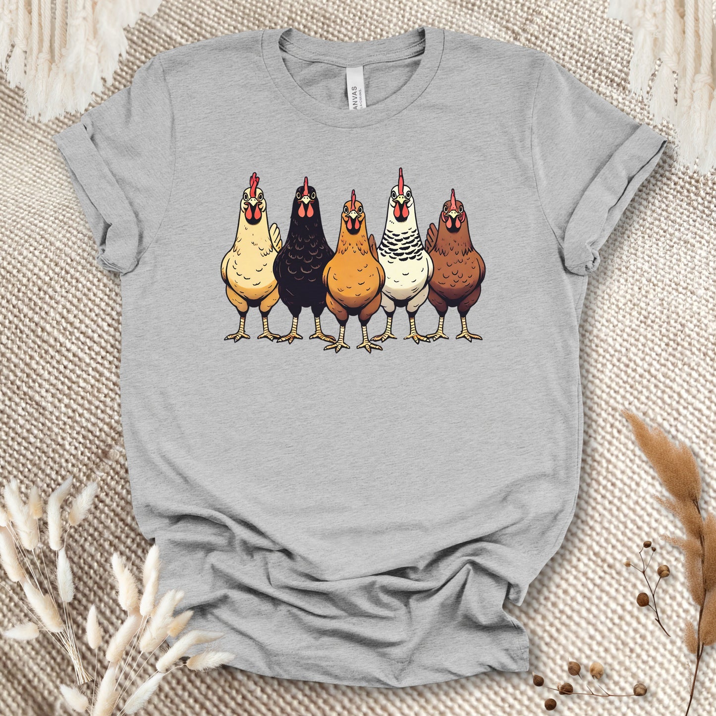 Funny Chicken Lover T-Shirt – Cute Hen Lineup Graphic Tee for Farm Moms, Backyard Flock Keepers & Country Life Fans