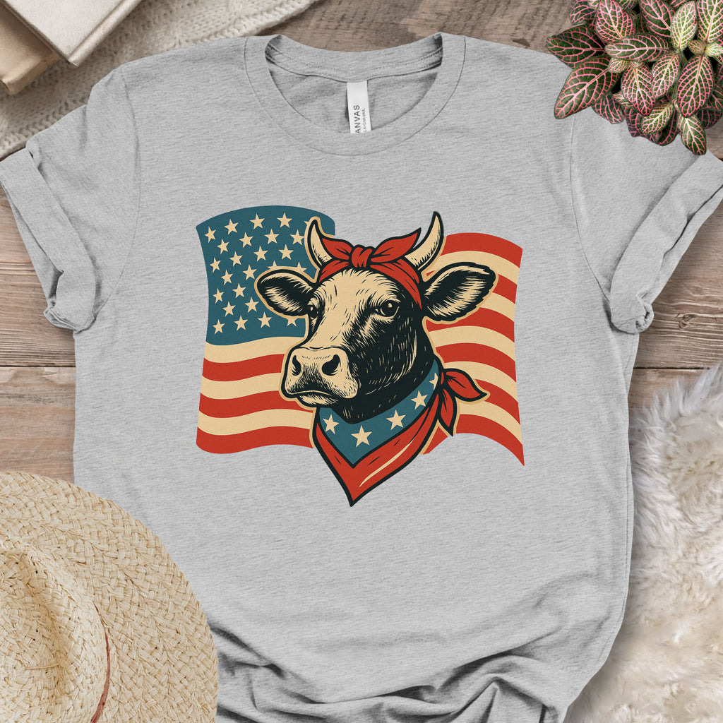 Patriotic Cow Flag Shirt