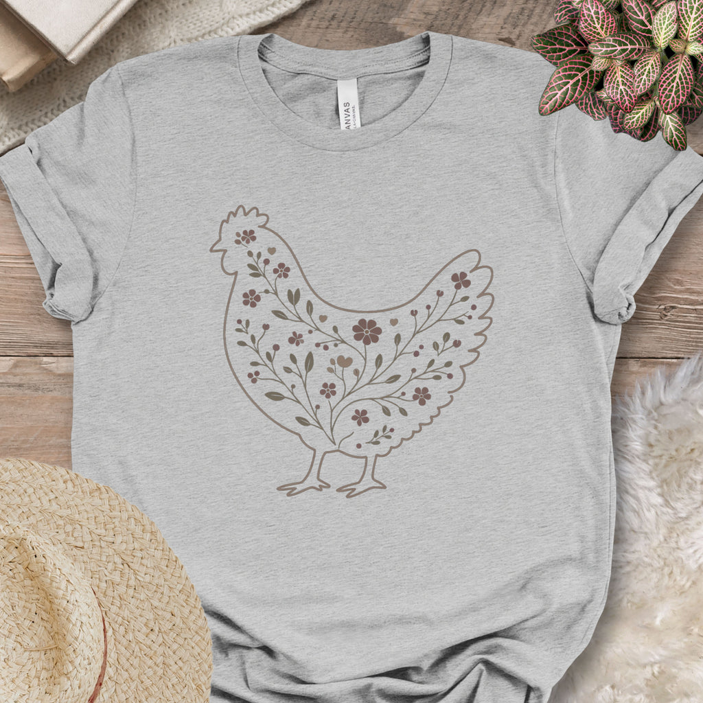 Minimalist Botanical Hen Shirt
