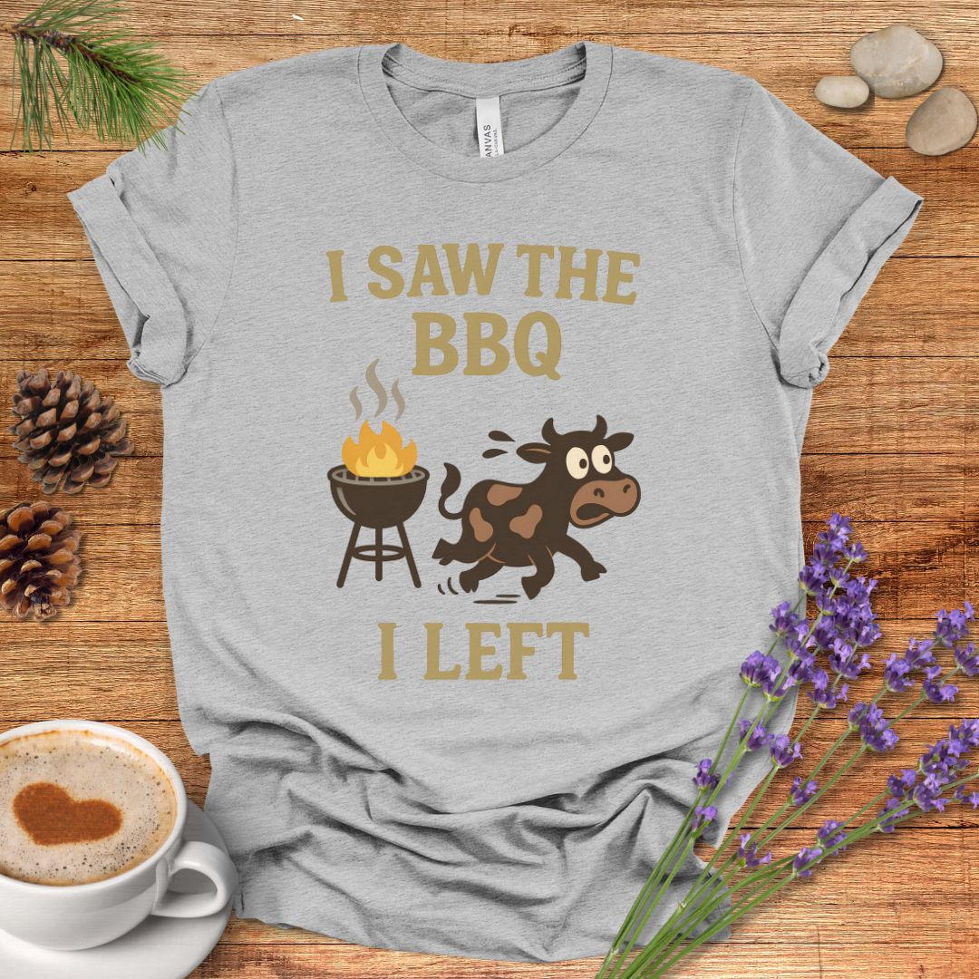 Funny Cow Lover T-Shirt – I Saw the BBQ I Left Tee for Cow Moms, Animal Lovers & Country Life Fans