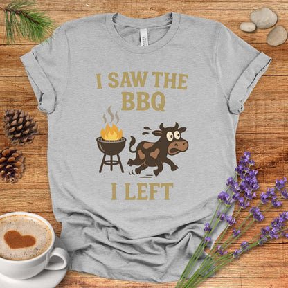 Funny Cow Lover T-Shirt – I Saw the BBQ I Left Tee for Cow Moms, Animal Lovers & Country Life Fans