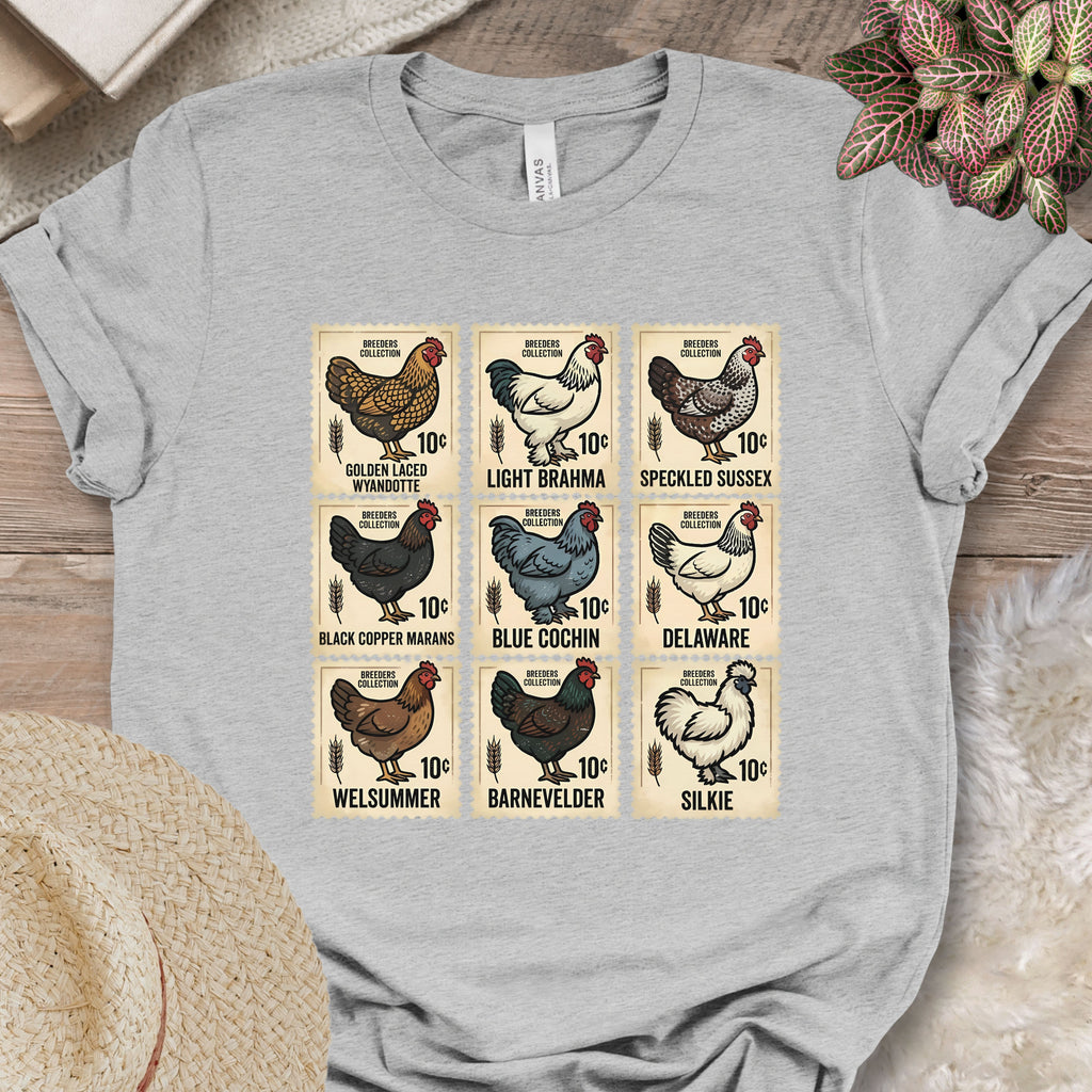Vintage Chicken Breed Stamps T-Shirt