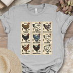 Vintage Chicken Breed Stamps T-Shirt