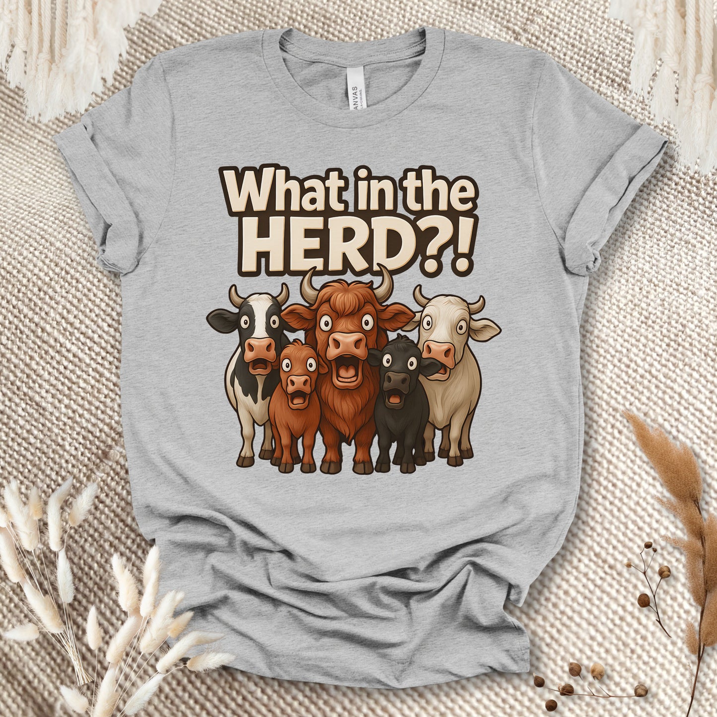 Funny Cow Lover T-Shirt – What in the Herd?! Cute Farm Animal Humor Tee for Farmers & Country Life Fans