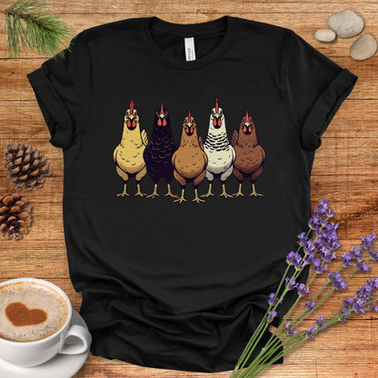 Multicolor Chicken Lineup Tee