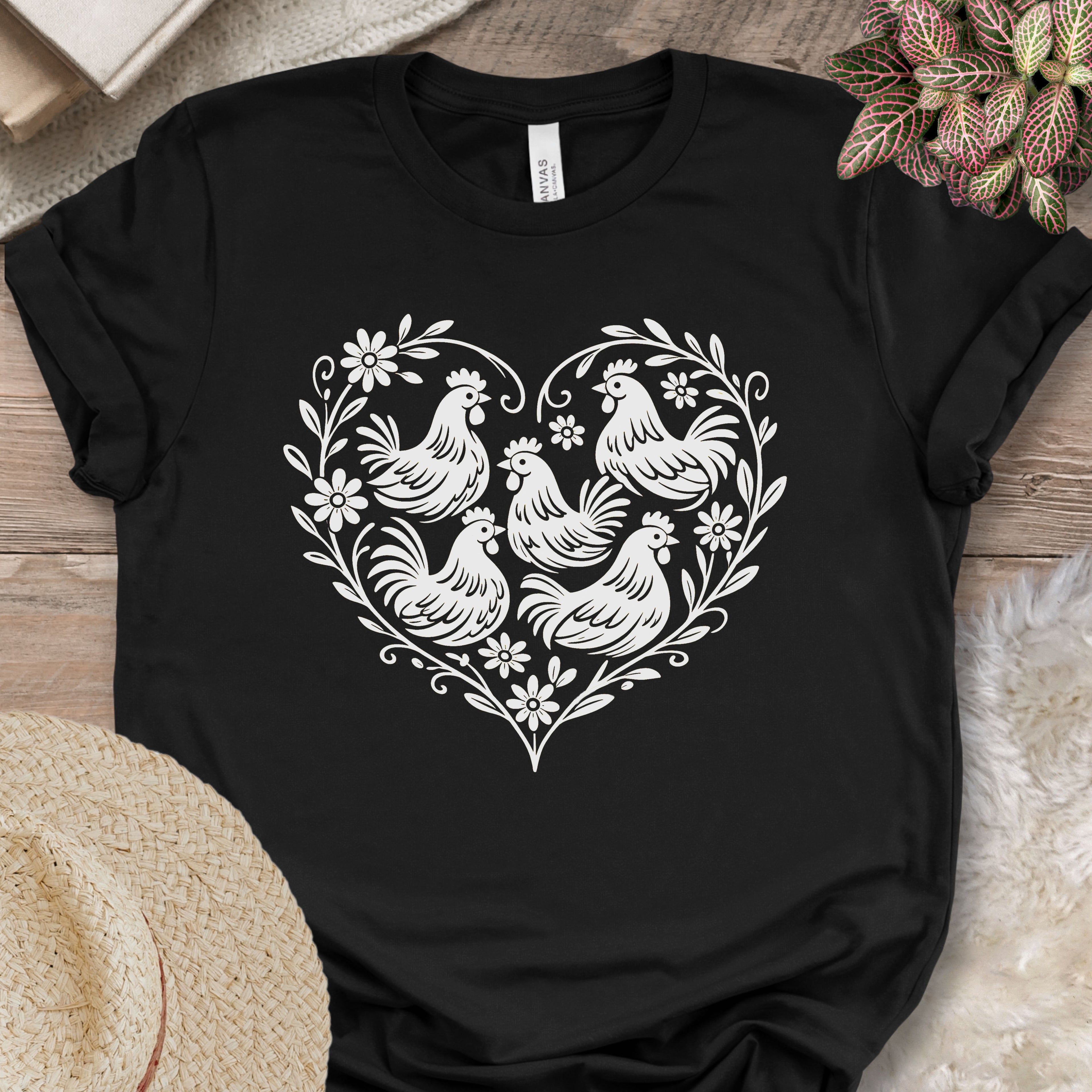 Floral Chicken Heart Shirt
