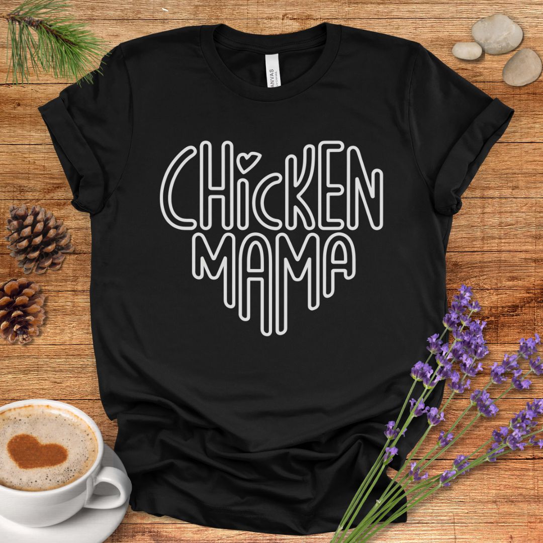 Retro Block Letter Chicken Mama Shirt