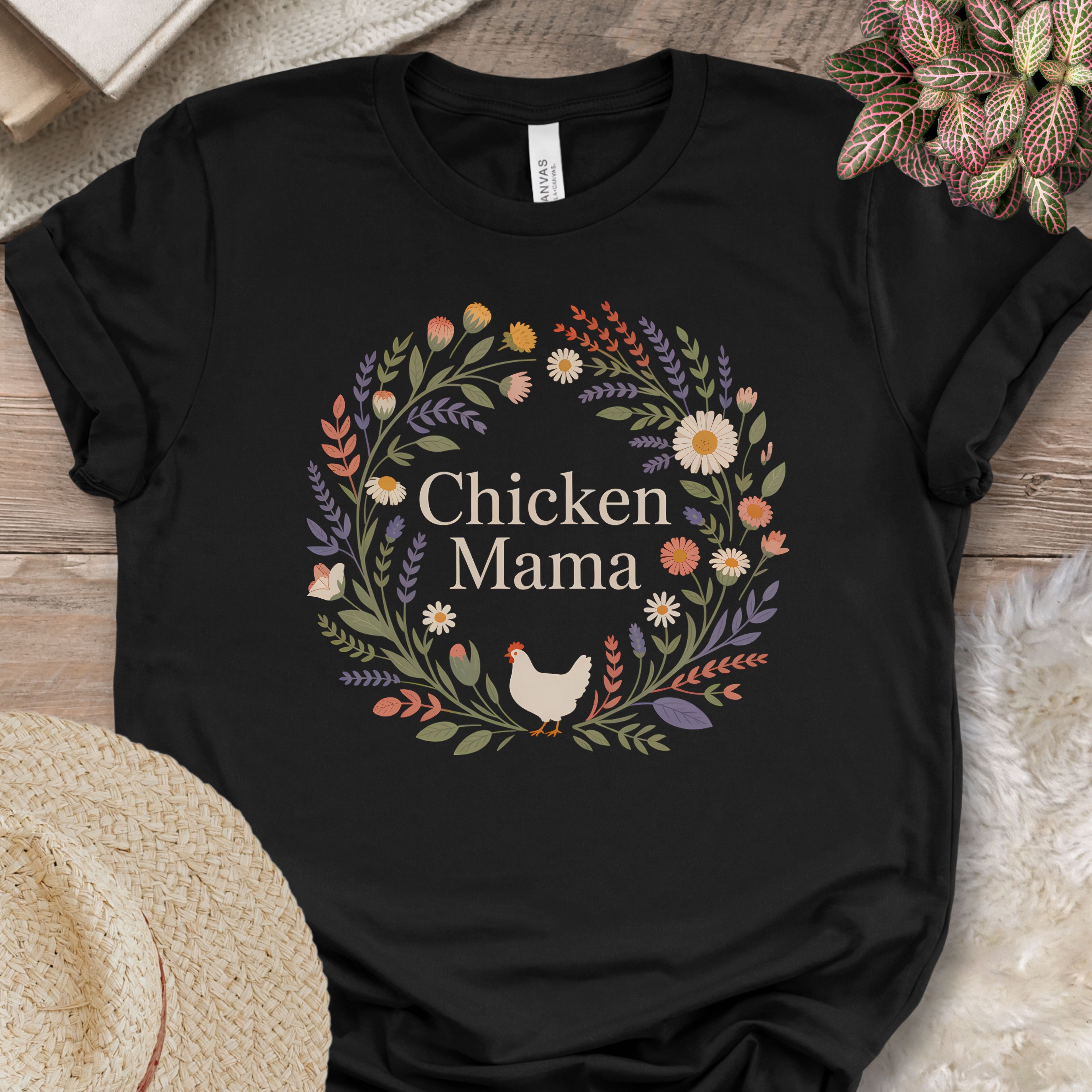 Floral Poultry Caregiver Graphic T-Shirt