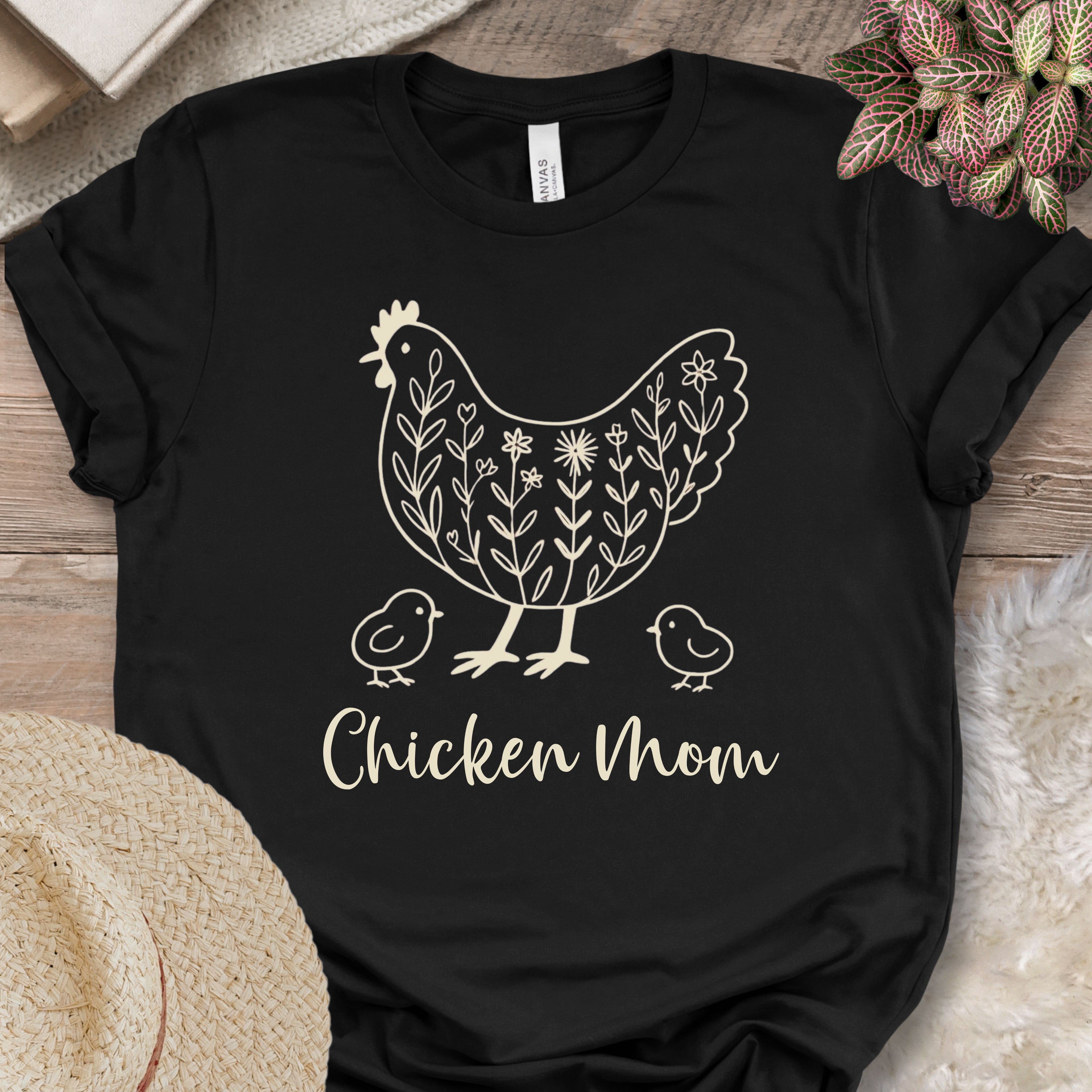 Floral Chicken Mom Tee