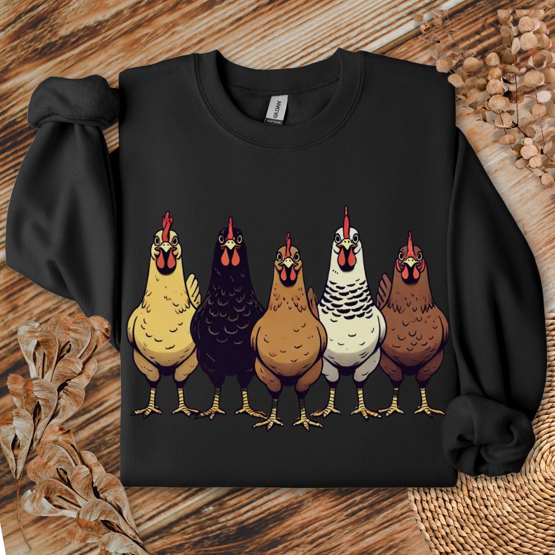 Funny Chicken Lineup Sweatshirt