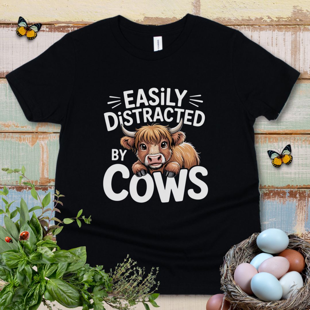 Funny Highland Cow Kids T-Shirt for Cow-Loving Boys & Girls