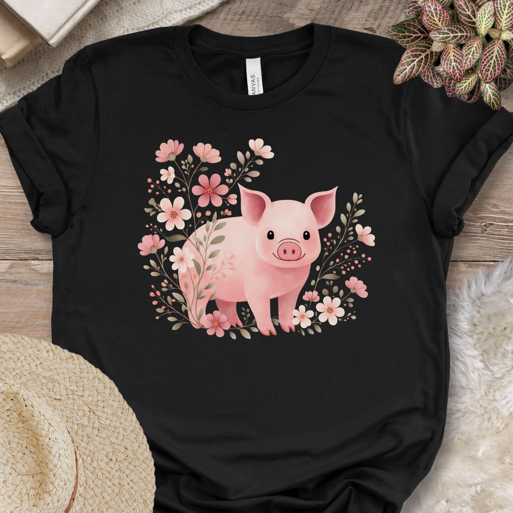 Cute Pig Floral Farm Shirt