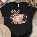 Cute Pig Floral Farm Shirt