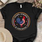 Patriotic Rooster Badge T-Shirt