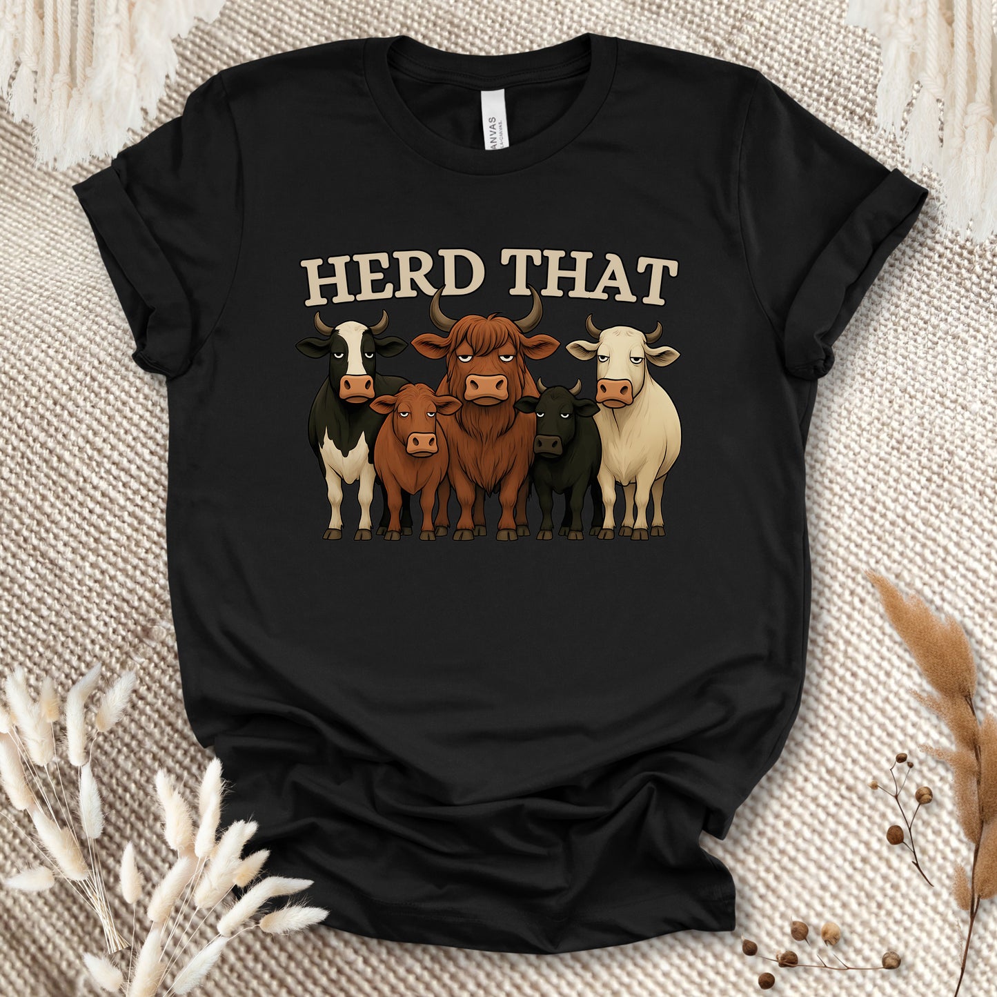 Funny Cow Lover T-Shirt – Herd That Cow Lineup Tee for Farmers, Ranch Families & Country Humor Fans